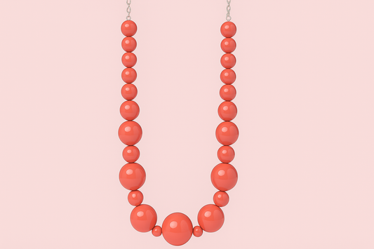 Coral Glow Bead Necklace